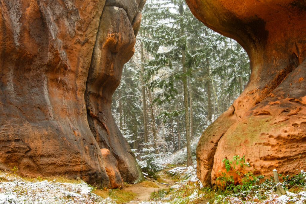 Felsformationen Im Zittauer Gebirge Kelchstein