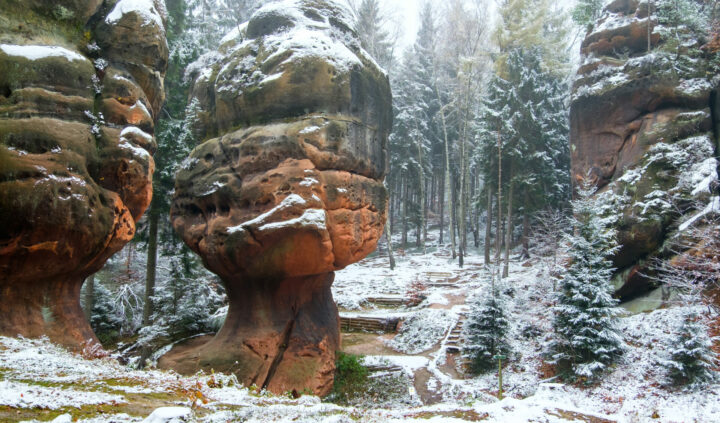 Felsformationen Im Zittauer Gebirge Kelchstein